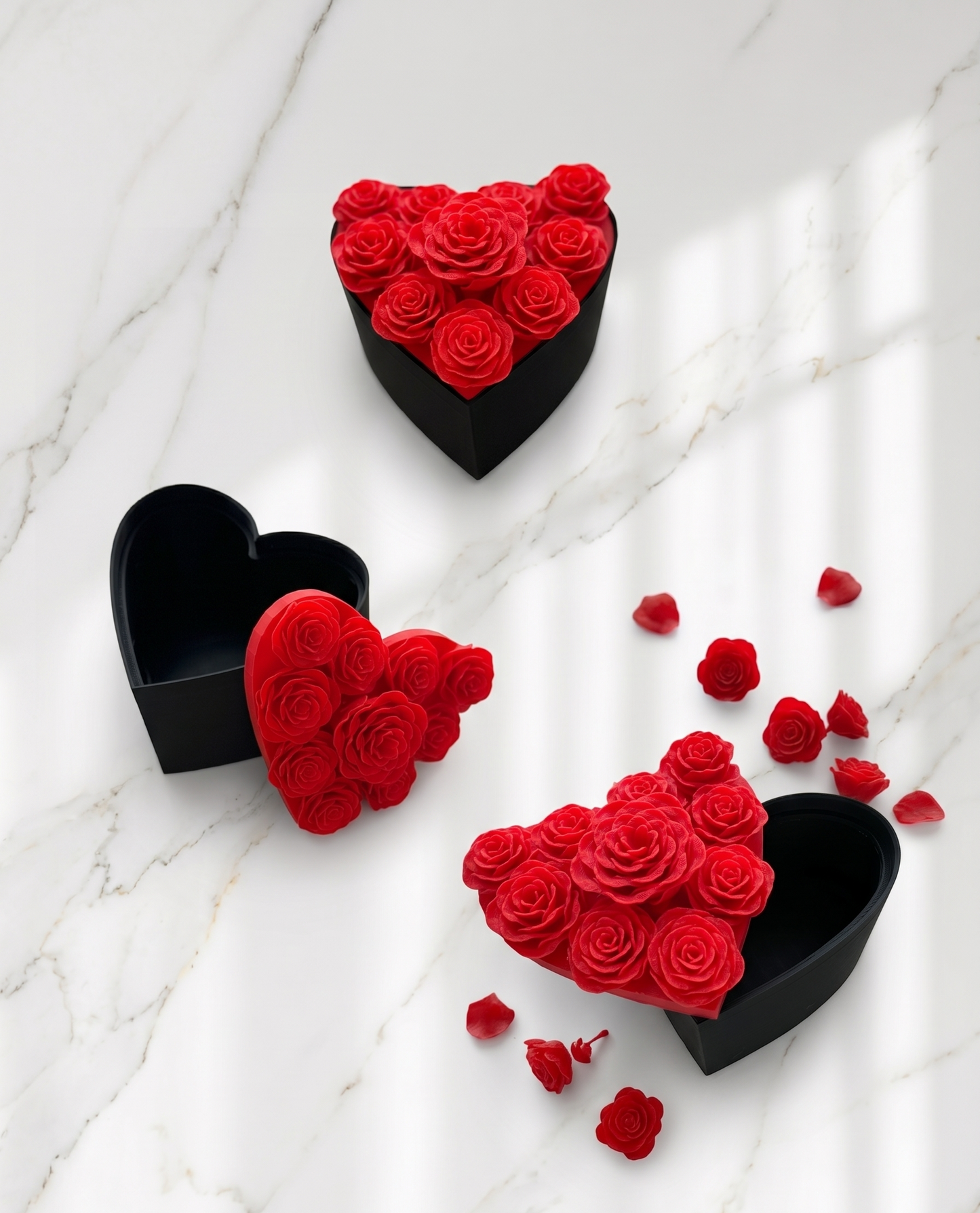 Caja corazón con rosas eternas