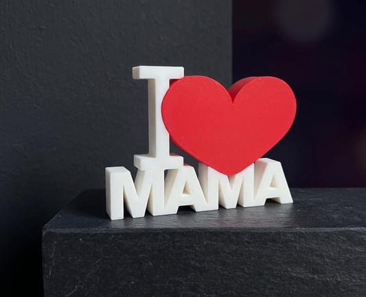 Letrero I Love Mom / Mamá con corazón