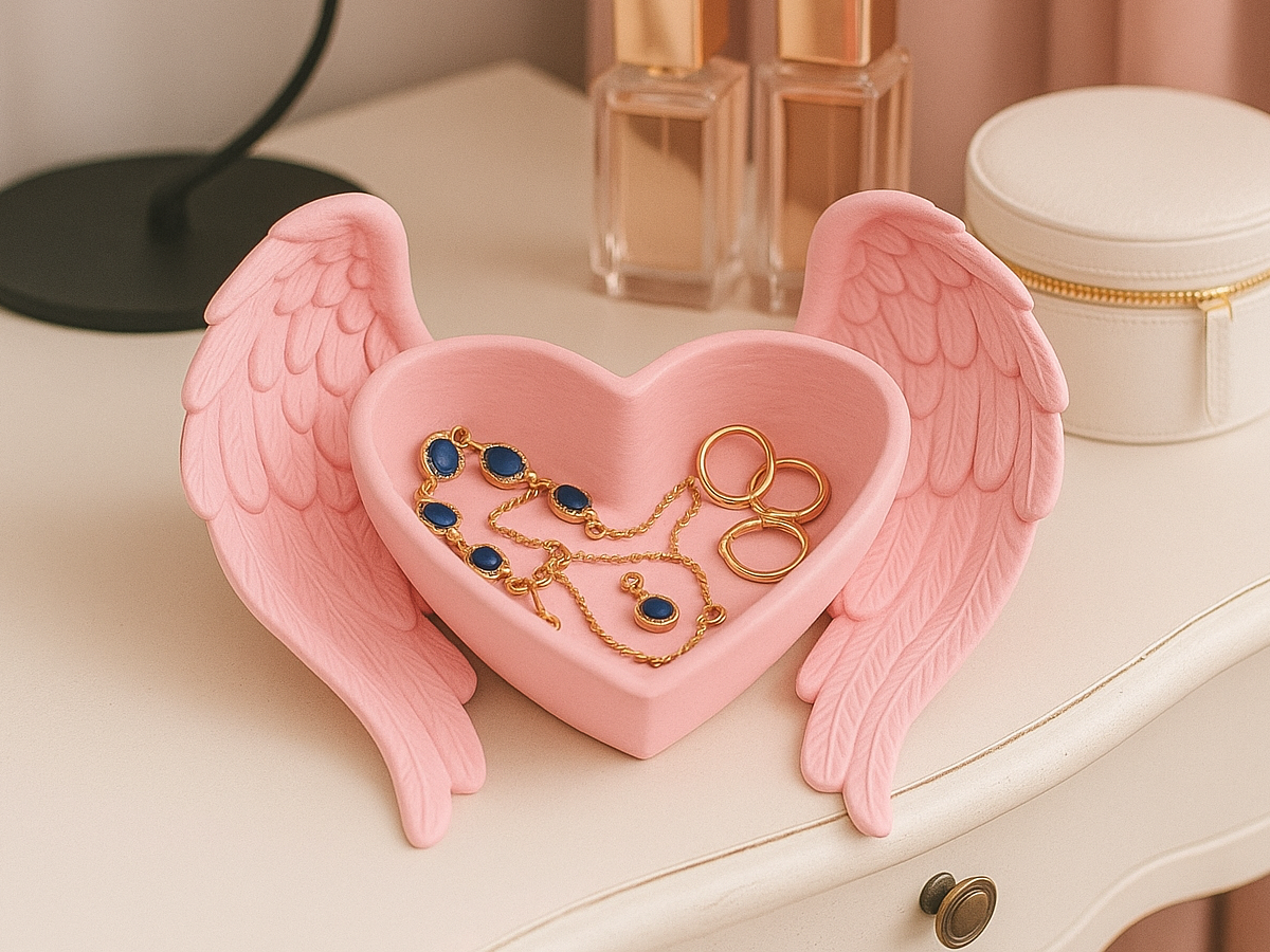 Bandeja corazón con ala de ángel
