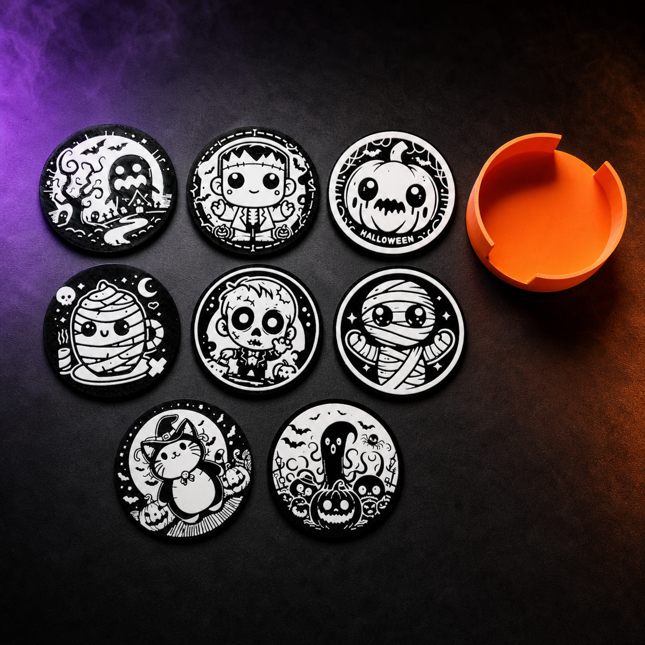 Set de 8 Portavasos Halloween
